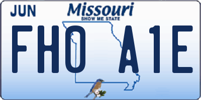 MO license plate FH0A1E