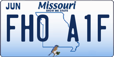MO license plate FH0A1F