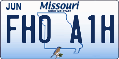 MO license plate FH0A1H