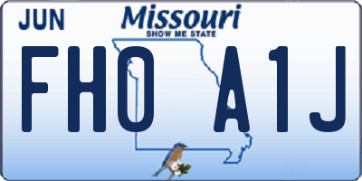 MO license plate FH0A1J