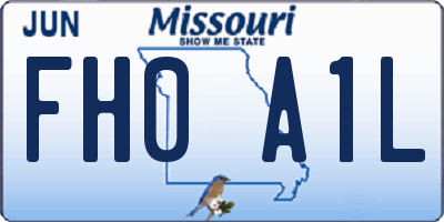 MO license plate FH0A1L
