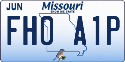 MO license plate FH0A1P