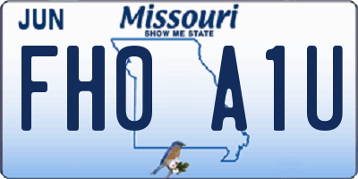 MO license plate FH0A1U