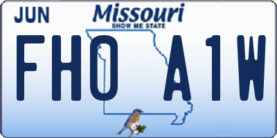 MO license plate FH0A1W