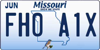 MO license plate FH0A1X