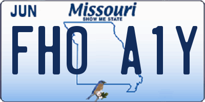 MO license plate FH0A1Y