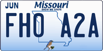 MO license plate FH0A2A