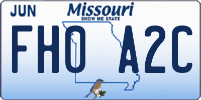 MO license plate FH0A2C