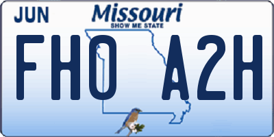 MO license plate FH0A2H