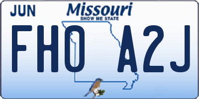 MO license plate FH0A2J