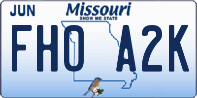 MO license plate FH0A2K