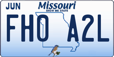 MO license plate FH0A2L