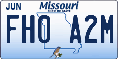 MO license plate FH0A2M