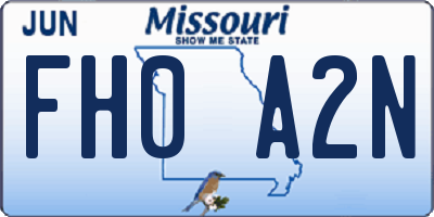 MO license plate FH0A2N
