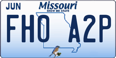 MO license plate FH0A2P