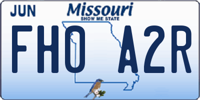 MO license plate FH0A2R