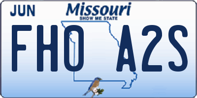 MO license plate FH0A2S