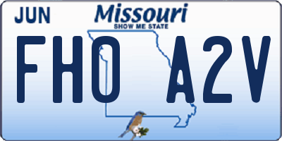 MO license plate FH0A2V