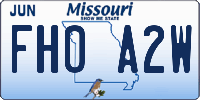 MO license plate FH0A2W