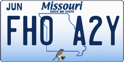 MO license plate FH0A2Y