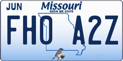 MO license plate FH0A2Z