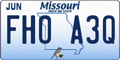 MO license plate FH0A3Q