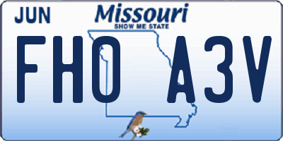 MO license plate FH0A3V