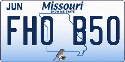 MO license plate FH0B5O