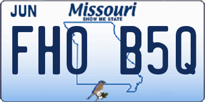 MO license plate FH0B5Q