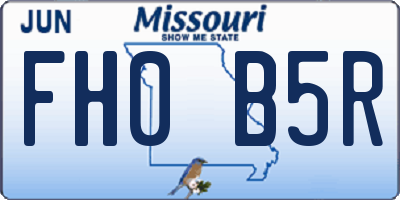 MO license plate FH0B5R