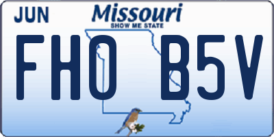MO license plate FH0B5V