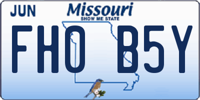 MO license plate FH0B5Y