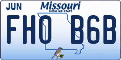 MO license plate FH0B6B