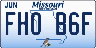 MO license plate FH0B6F
