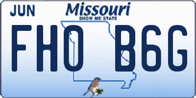 MO license plate FH0B6G