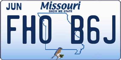 MO license plate FH0B6J