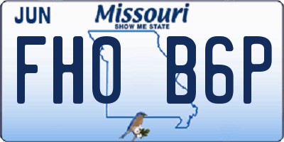 MO license plate FH0B6P