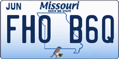 MO license plate FH0B6Q