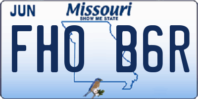 MO license plate FH0B6R
