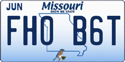MO license plate FH0B6T