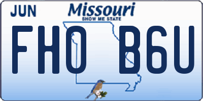 MO license plate FH0B6U
