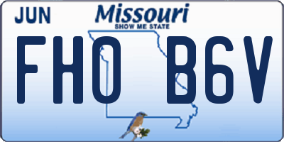 MO license plate FH0B6V