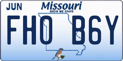 MO license plate FH0B6Y