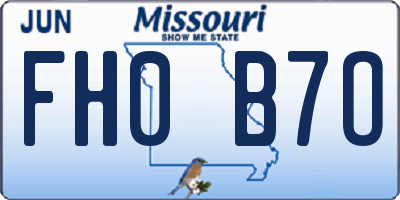 MO license plate FH0B7O
