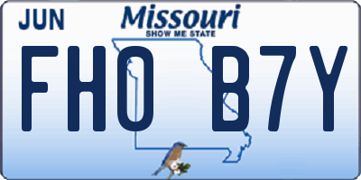 MO license plate FH0B7Y