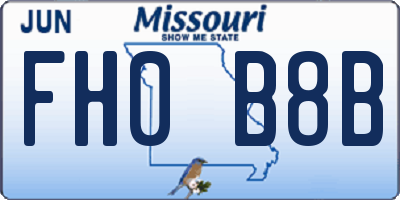 MO license plate FH0B8B