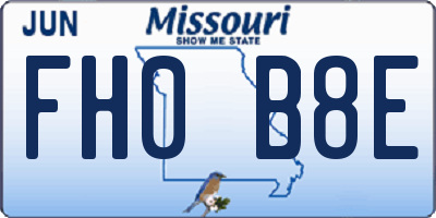 MO license plate FH0B8E