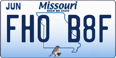 MO license plate FH0B8F