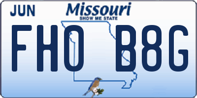 MO license plate FH0B8G