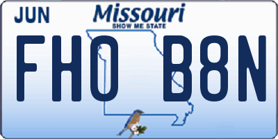 MO license plate FH0B8N